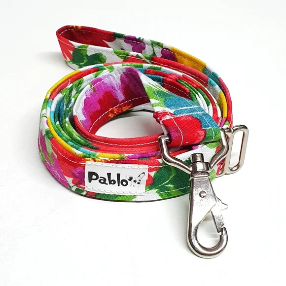 Pablo Reversible Floral Dog Bandana Leash & Scrunchie Set - Picture 4 of 7